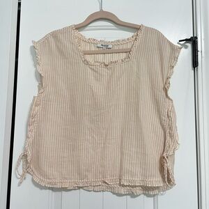 Pink and white stripe Madewell top